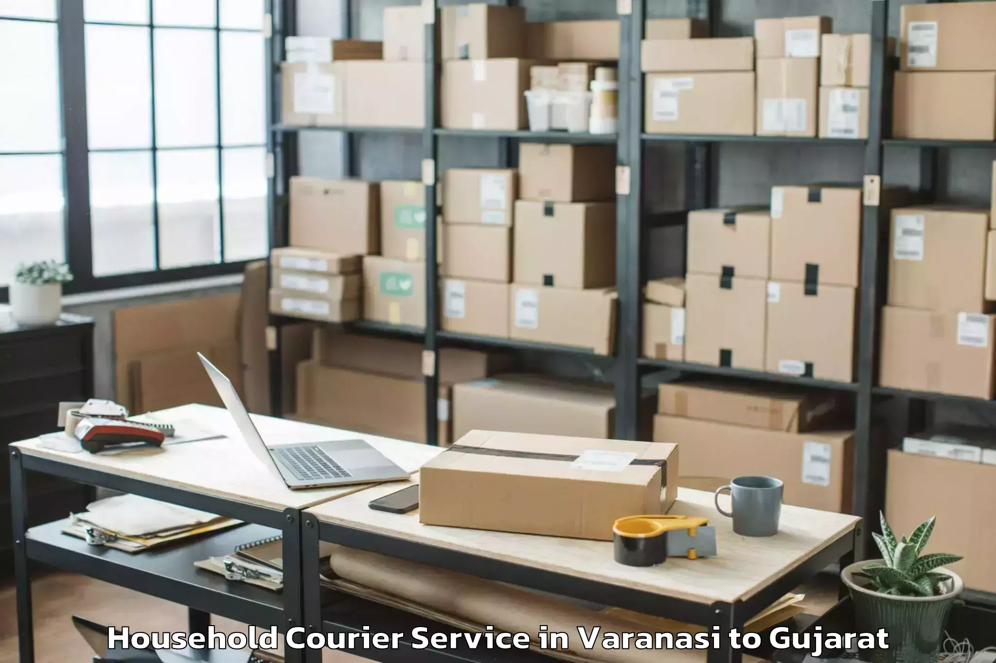 Reliable Varanasi to Gussar Household Courier